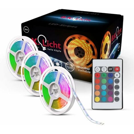 Striscia LED 15m, ghirlanda luminosa da esterno e interno, telecomando, luce decorativa bianca e multicolore, dimmerabile, adesiva, striscia luminosa IP44
