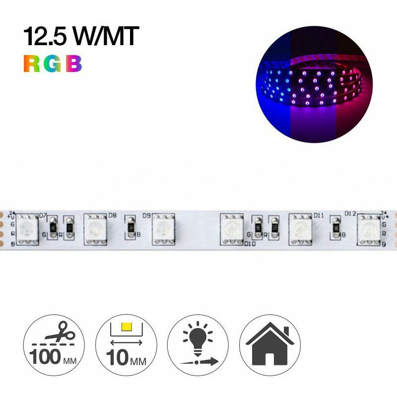 Image of Wisdom - Striscia Led 24V 72W rgb 5mt 300 smd 5050 da Interno IP20