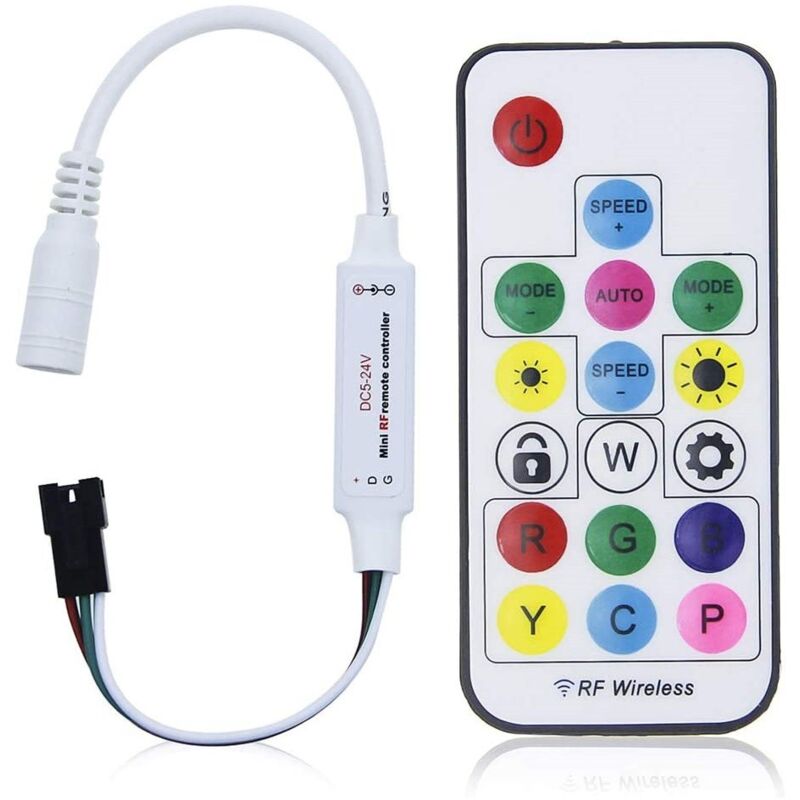 Image of Controller led ic pixel rgb/rgbw con telecomando rf - 5-24V dc -