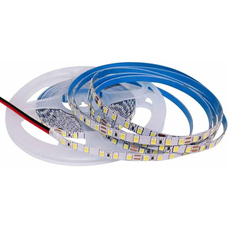 Image of Vetrineinrete - Striscia led 2835 strip bobina 100 watt 10 metri 24 volt 1200 led smd luce calda 3000K ip20