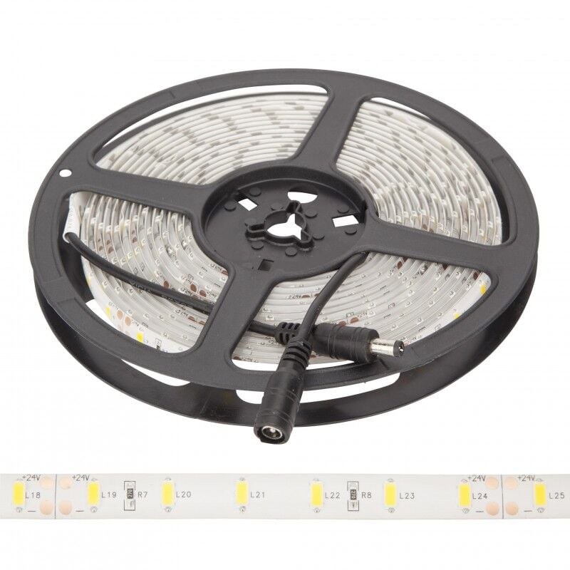 Image of Striscia da 300 LED 70W 6580Lm CRI85 3000ºK SMD5630 24VDC IP65 x5M 40.000H [GR-RDT5630-60-24-IP65-WW]-Bianco caldo