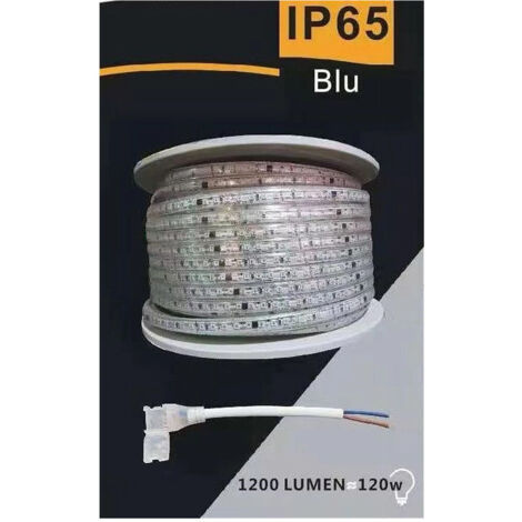Striscia Led 3535 220v 12w/mt 120led/mt 100 Mt 8mm Vari Colori Di Luce 3535-120d
