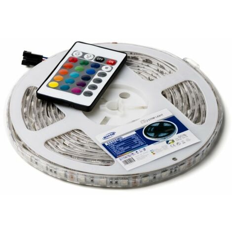 Striscia Led 5050 IP65 300 LED 5 metri vari colori Mapam  Luce Calda