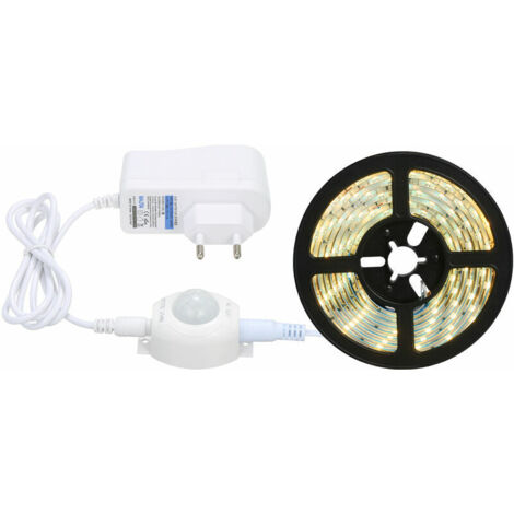 Striscia LED bianca calda 3000K con sensore di movimento, flessibile e impermeabile, per installazione sottopensile, con cavo di illuminazione.