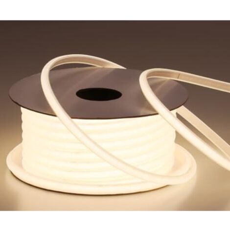Striscia Led Bobina Gommata 100MT IP65 Naturale 2835SMD 9W Tagliabile 220V