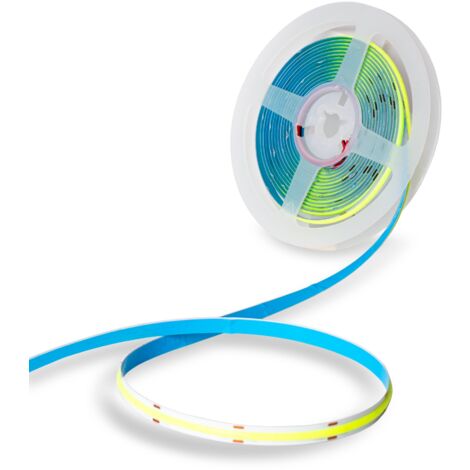 Striscia LED COB 24V DC - 12W/m - Colori - 8mm - IP20 - Rotolo 5