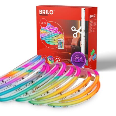 Striscia Led Cob Plastica Bianco Led Integrato 24W 3Mt