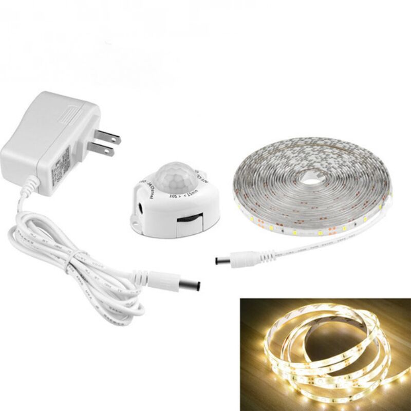 Image of Aiperq - Striscia led con sensore di movimento, striscia led flessibile autoadesiva, impermeabile IP65 con alimentazione a 12 v, barra luminosa per