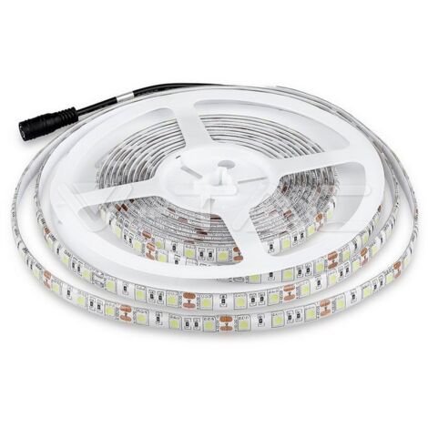 Striscia LED Esterno 10,8 w/m 12V SMD5050 60LED/m 5 mt IP65 VT-5050 - 6400k