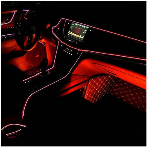 Striscia Led Fluorescente Rosso Luci Ambiente Neon 12v 14w Lighting Auto