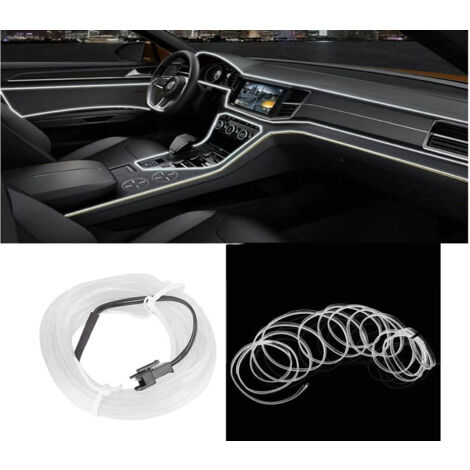 Striscia LED Interni Auto 5M Luce Decorativa Atmosfera Tagliabile Bianco 03037