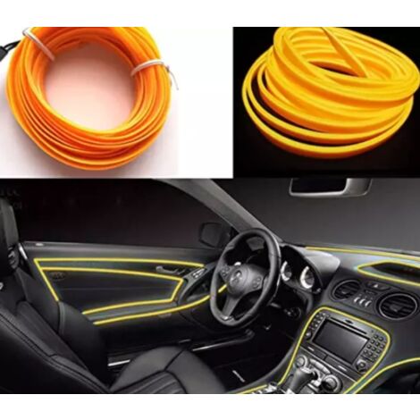 Striscia LED Interni Auto Gialla 3MT 12V Luce Colorata