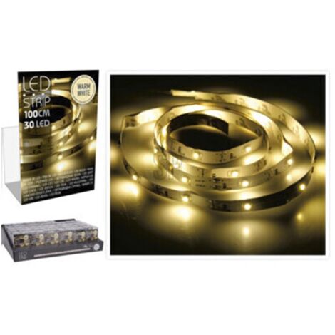 Striscia LED luce bianca calda AX5-322610 a batterie 3xAA 1,5V (batterie non incluse) 1m BASICS