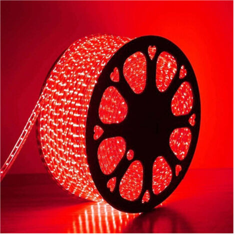 Striscia Led Luminosa Flessibile 100mt Luce Rossa 5050 220v Illuminazione Esterno