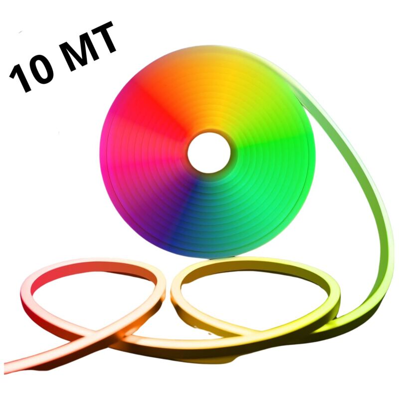 Striscia LED Neon RGB Flessibile 10M Colorata