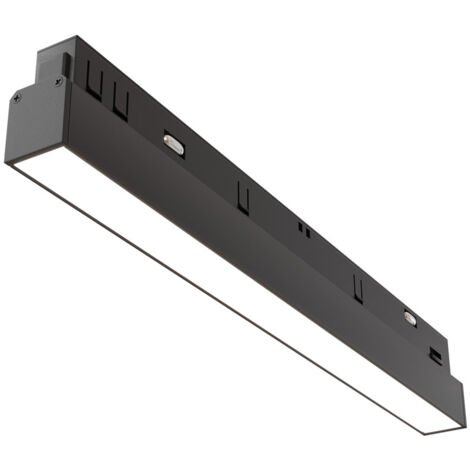 Striscia Led Per Binario Moderno Basic Alluminio Nero Luce 12W Dimmerabile