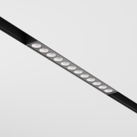 Striscia Led Per Binario Moderno Points Alluminio Nero 12 Luci 12W Dimmerabile