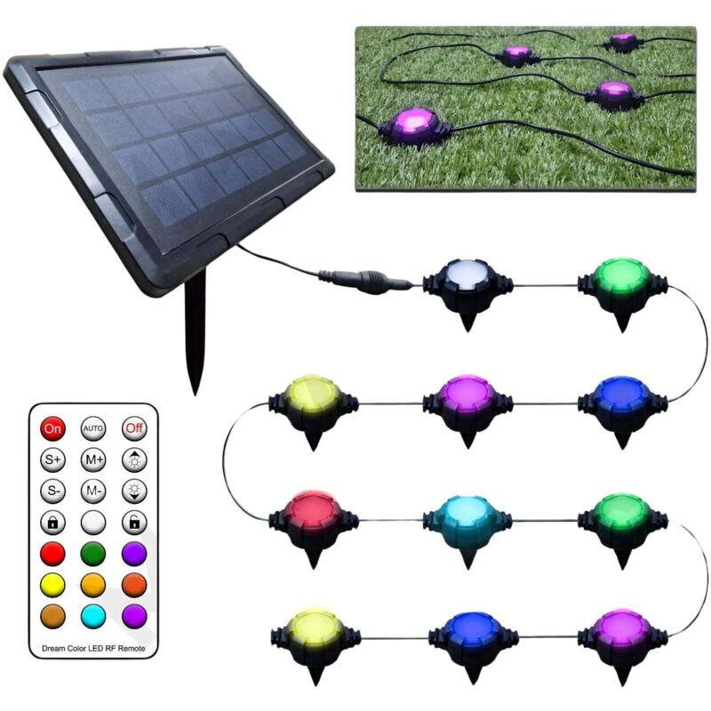 Striscia LED RGB 9m solare da esterno, telecomando e app calpestabile per giardini passatoie