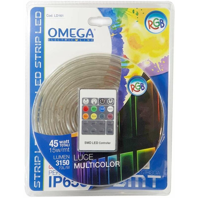 Omega - Striscia led rgb da 3 metri con