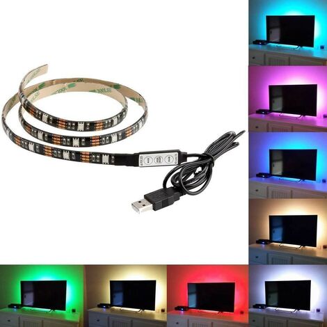Striscia 30 LED RGB USB 2m per Retro-illuminazione TV - Techly