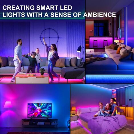 Striscia luminosa per TV, striscia LED USB da 5 m per TV da 55-70 pollici con sincronizzazione musicale/timer, telecomando e app Bluetooth, LED RGB flessibile che cambia colore per la decorazione dell