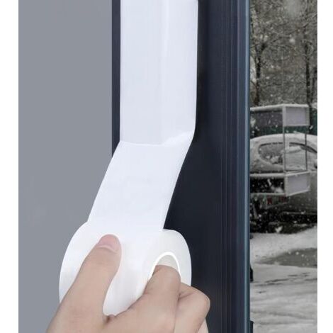 Striscia sigillante bianca per finestre e porte, 5 cm x 20 m, ideale per l'inverno. Isolamento termico e sigillante per finestre e porte, compatibile con i condizionatori. Facilmente rimovibile.