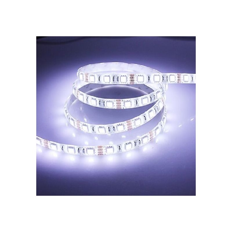 Image of Striscia strip led smd 5050 flessibile 5m adesiva luce bianca bianco freddo ip65
