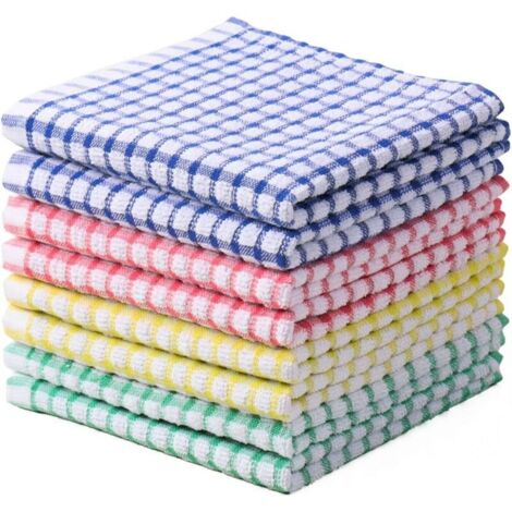Strofinacci da cucina - Colore ran - Confezione da 10 - Cotone naturale - Asciugamani per le mani - Strofinacci per piatti