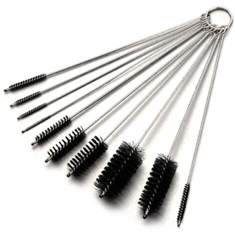 Strohbürste mit Nylonspirale – 10er-Pack – Verschiedene Durchmesser – 60 mm Trageband – Hochwertiges Material