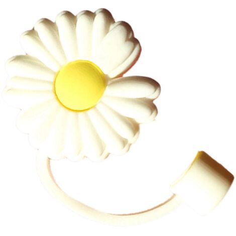 [Strohhalmspitze] [Gänseblümchen] [Staubkappe] Wiederverwendbares, tragbares Silikon-PVC-PP für Familien (7 mm/25 g)