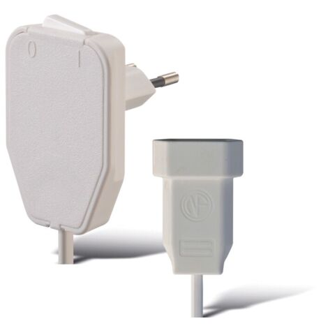 STROM VERLÄNGERUNGSCABLE [ FLACHPRISE MÂLE - EURO-EMBRAYAGE] BLANC 0.80 M NVB 104579