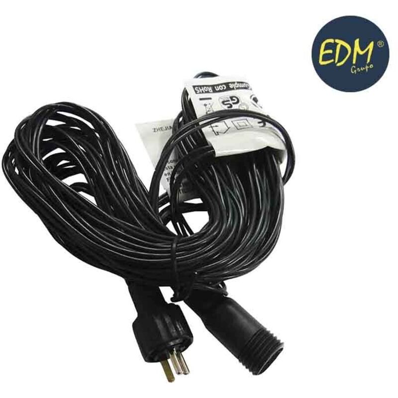 Edm - Verlängerungskabel 5m Für Girlande Oder Vorhang Easy-connect (indoor-outdoor)