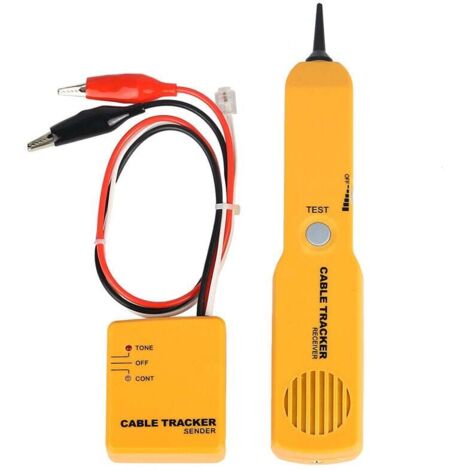 Stromkreistester, Kabelsucher, Tongenerator, Sondensatz, Kabel suchen und verfolgen, geeignet für Netzwerk-Telefonleitungen, Koaxialkabel, Automobile, mit RJ11-Steckern und Krokodilklemmen—