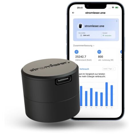 stromleser one WLAN Stromzähler auslesen IR Lesekopf mit App Verbrauchstracker für Balkonkraftwerke & Zuhause Smart Home Messgerät Energiemonitor Plug & Play