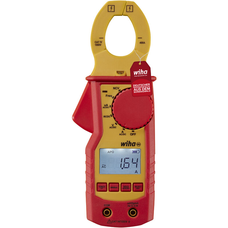 Wiha - Strommesszange bis 1.000 v ac, cat iv inkl. 2x AAA-Batterien i mit Taschenlampenfunktion i LCD-Anzeige (45219)