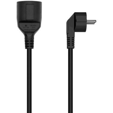 Stromverlängerungskabel aisens a132-0600/ cee7 Stecker - cee7 Buchse/ 2m/ schwarz