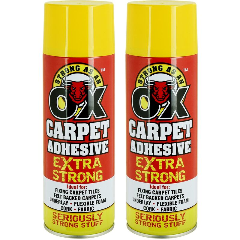 Asab - 2x Extra Strong Spray Carpet Adhesive Tiles Felt Underlay Fabric Glue 500ml