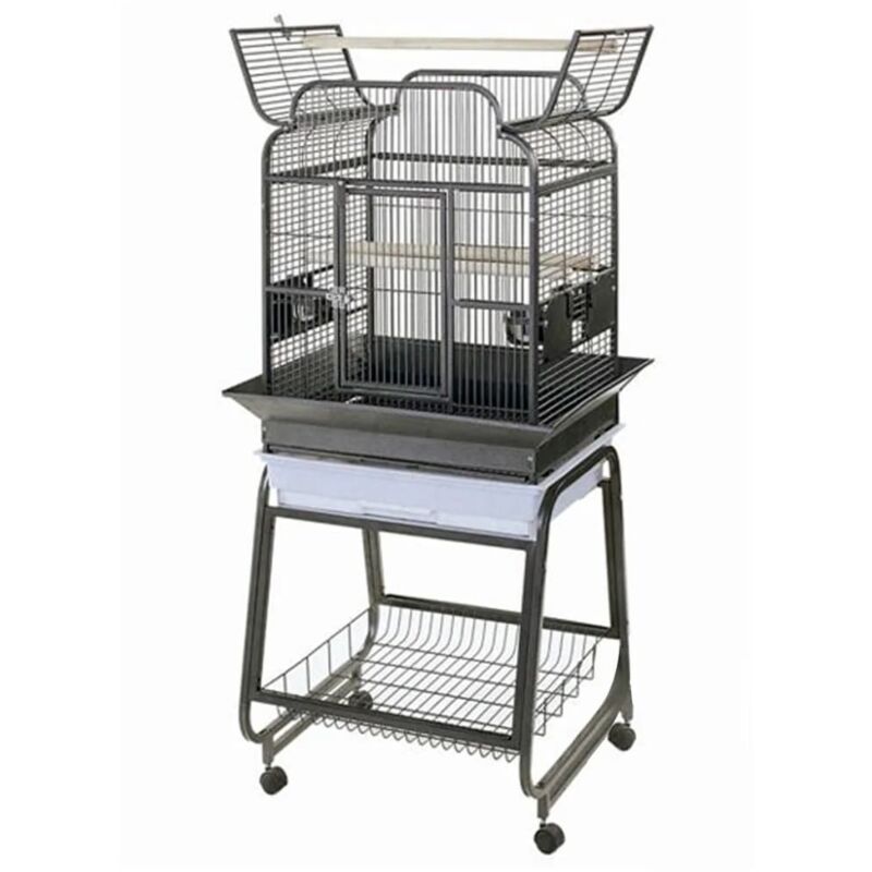 Cage pour perroquet Villa Gaia Gris métallisé 56x43x160 cm Strong
