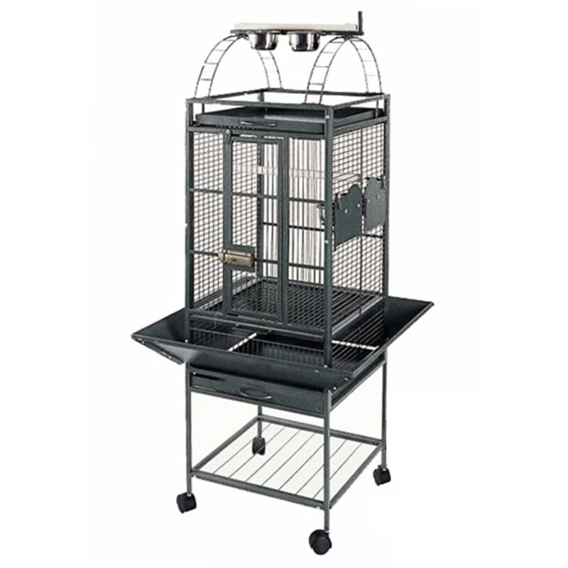 Cage pour perroquet Villa Helios Gris métallisé 46x46x149 cm Strong