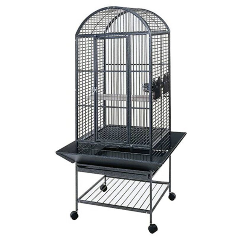 Cage pour perroquet Villa Minerva Gris métallisé 46x46x144 cm Strong