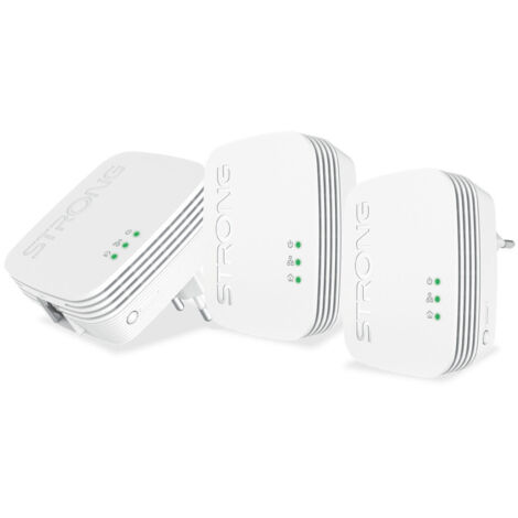 Strong Powerline 600 Adattatore Rete Elettrica 600 Mbit/s Ethernet LAN 3 pezzi Bianco