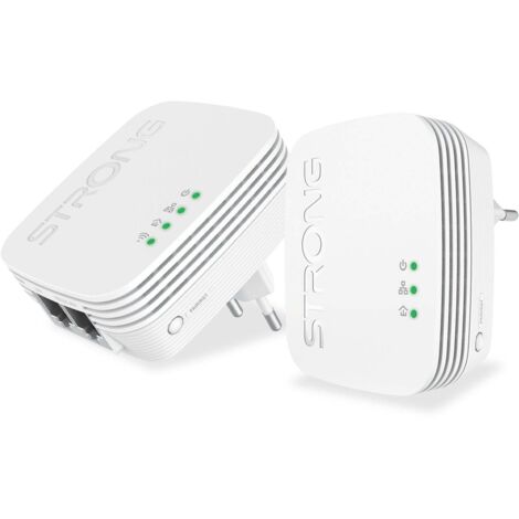 Strong POWERLWF600DUOMINI Adaptateur réseau CPL 600 Mbit/s Ethernet/LAN Wifi Blanc 2 pièce(s)