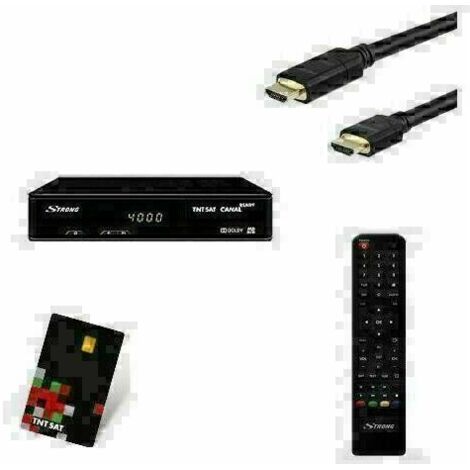 STRONG SRT 7404 Récepteur Satellite + Cable HDMI + Carte Haute Definition
