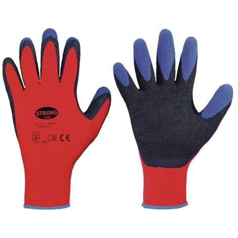 STRONGHAND gants Tip Grip taille 9 rouge/noir/bleu 12 paires ( 8000140726 )