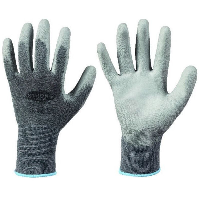 Hand Strickhandsch.Shenzhen, Nylon, Gr. 7, grau 12 Stk - Strong