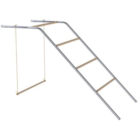 Structure de jeu en bois pour poules, aire de jeux avec perchoirs et balançoire réglable, 82 x 150 x 110 cm, argentée