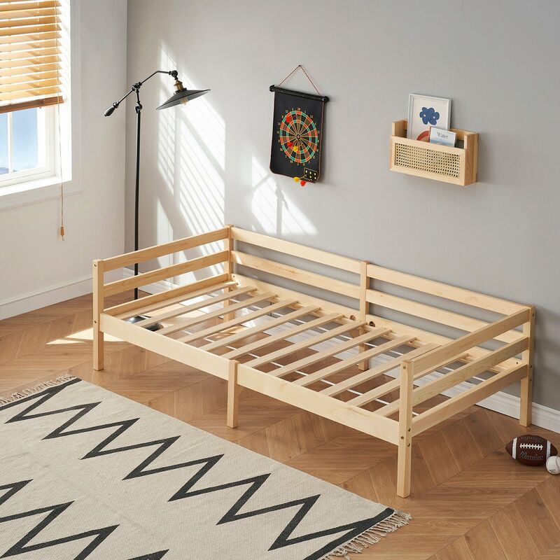 Eggree - Structure de Lit Simple Style Scandinave - 90x190 cm - Couleur Bois