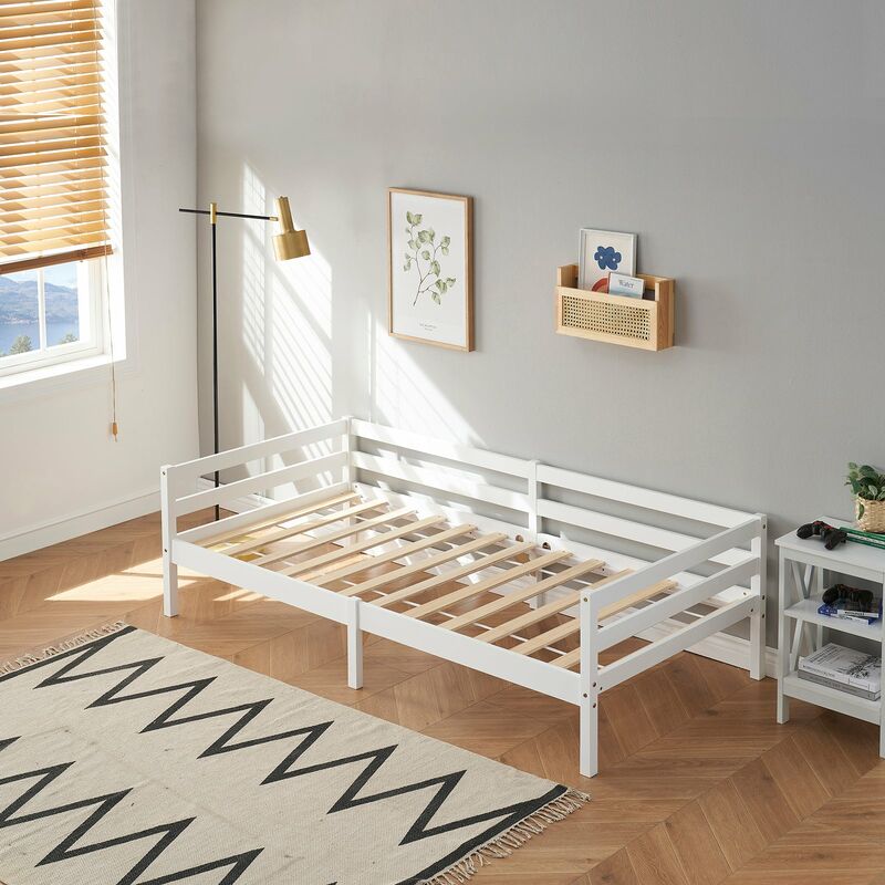 Eggree - Structure de Lit Simple Style Scandinave - 90x190 cm - Blanc