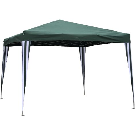 Structure en acier rapide gazebo 3x3x2,5 m avec ouverture imme'diate et plateau en polyester vert pour jardin exte'rieur