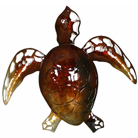 Structure en Fer à suspendre Tortue 35 x 35 cm - Marron